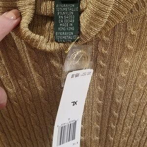 Cable knit turtleneck sweater